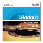 D'ADDARIO EZ940 BRONZE MEDIUM 12 STRINGS (10-50) струни для акустичної гітари